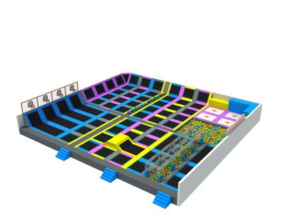 Trampolín grande con foso de espuma parque de atracciones divertidas KP-160727